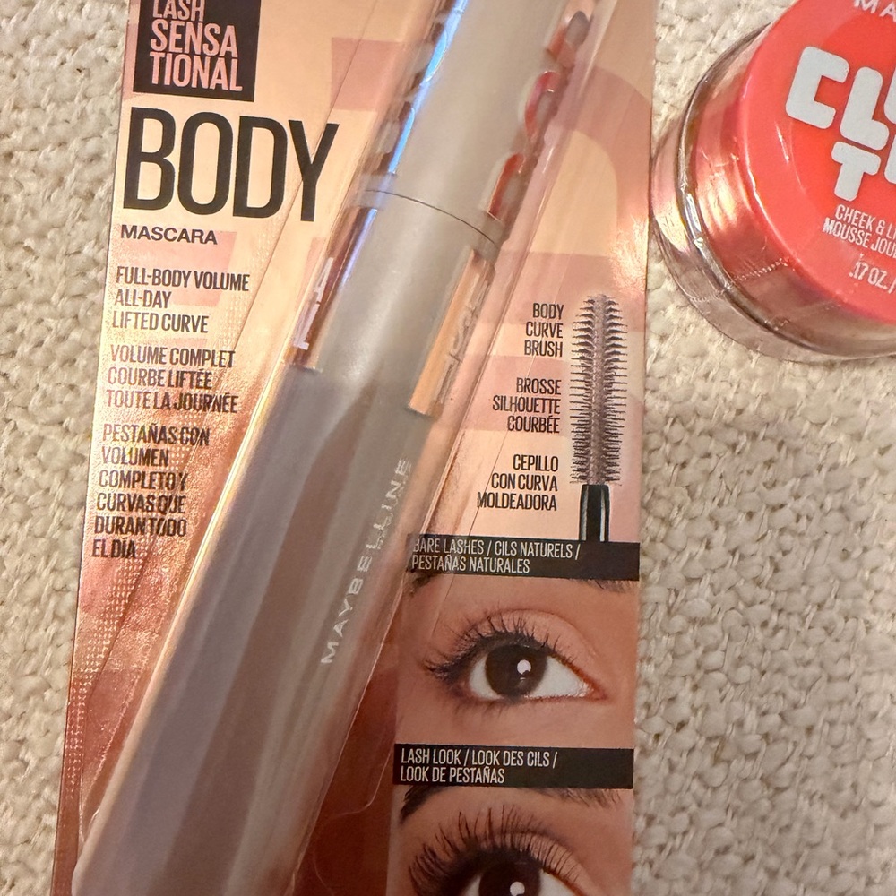 Maybelline Mascara Black + Cream Blush Coral NEW Sealed Set - Picture 4 of 14